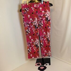 J.Crew Multicolored Floral Stretch City Fit Chino Capris cropped Pants Size 4